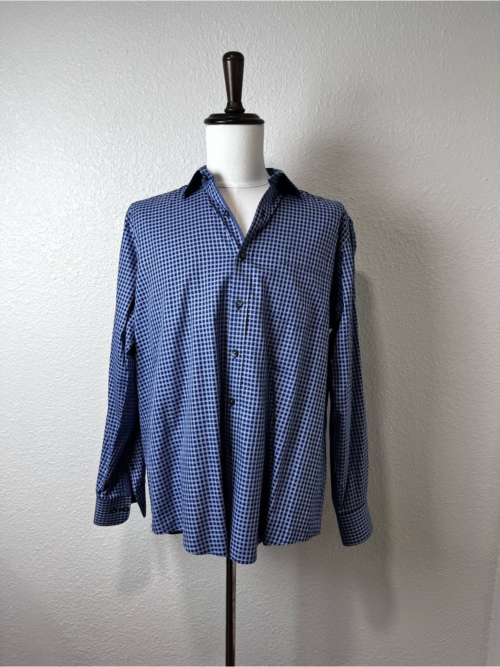 Bugatchi Purple Checkered Button Down Size XL